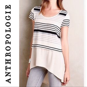 EUC Anthro Deletta Gradient Striped Tunic Top